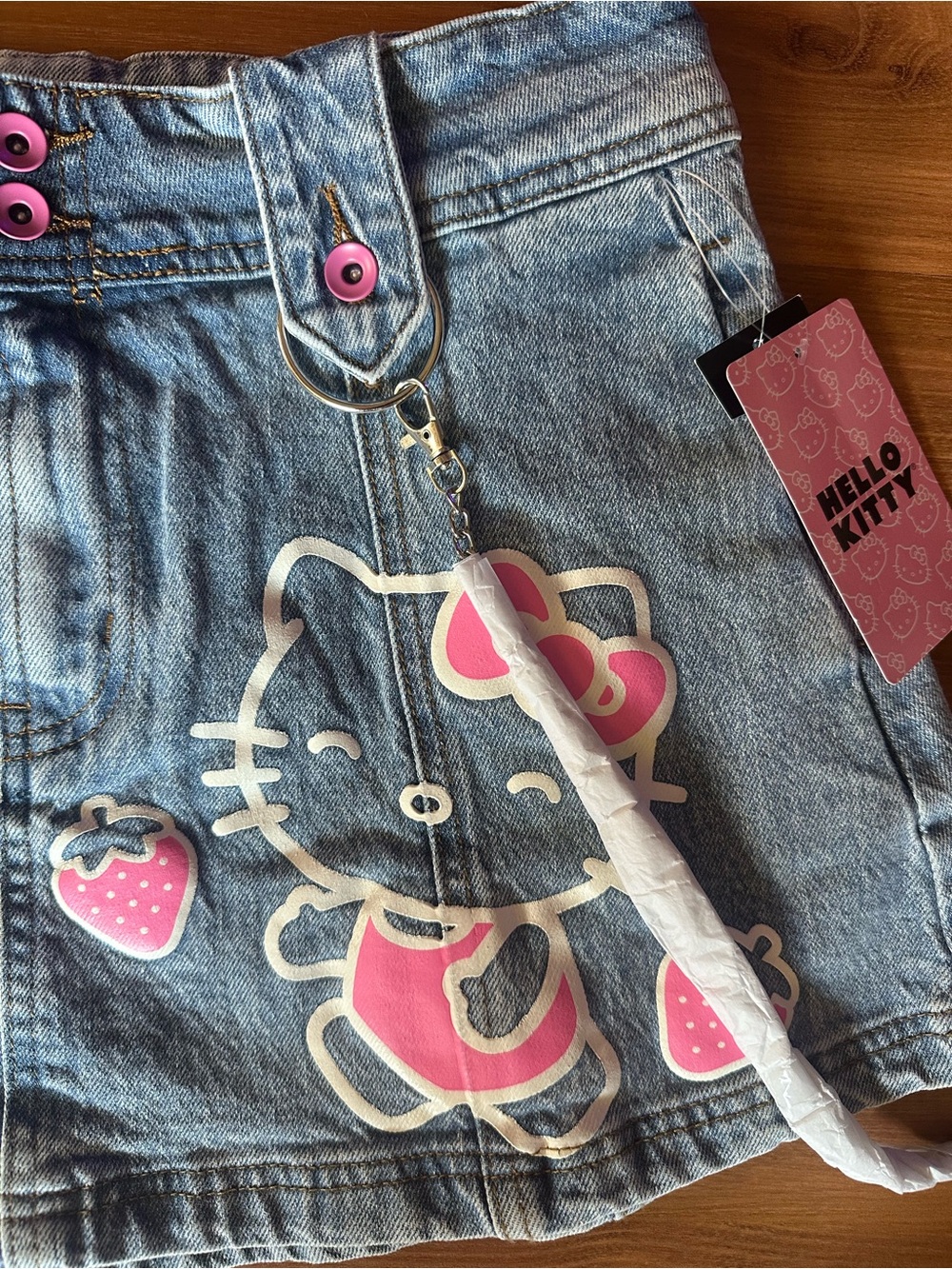 Hello Kitty Blue Denim Skirt with Pink Details - Picture 3 of 13